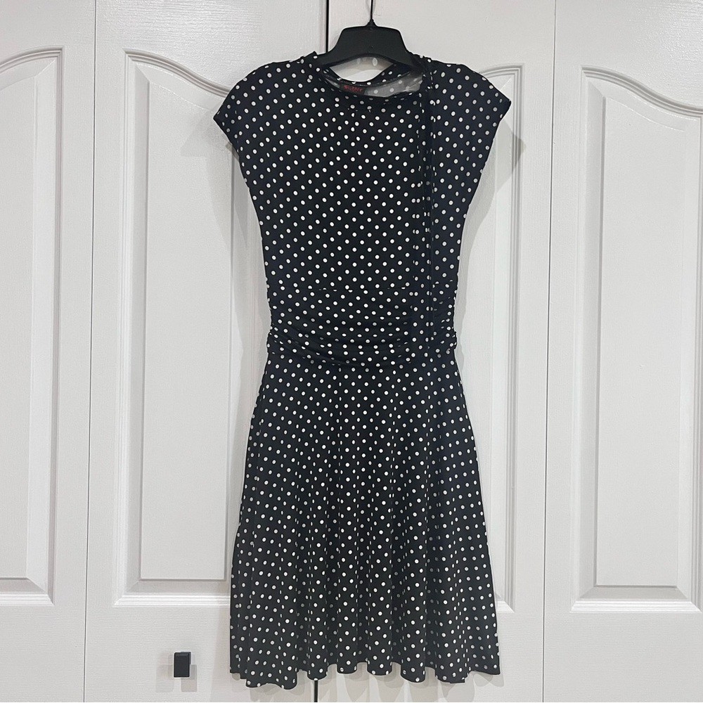 ModCloth Folter Bridget Black & White polka dot dress Medium